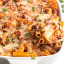 baked ziti scoop