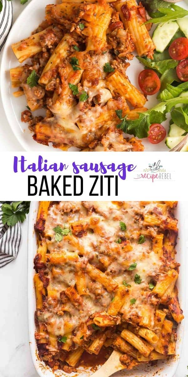 Baked Ziti with Italian Turkey Sausage - The Recipe Rebel