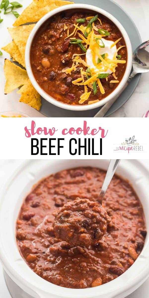 Slow Cooker Three Bean Beef Chili - The Recipe Rebel
