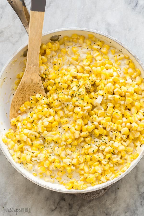 creamed corn overhead
