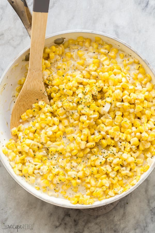 creamed corn overhead