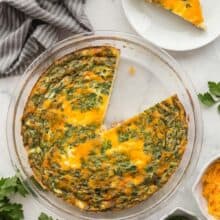 crustless quiche slice