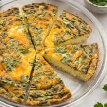 crustless quiche in pan