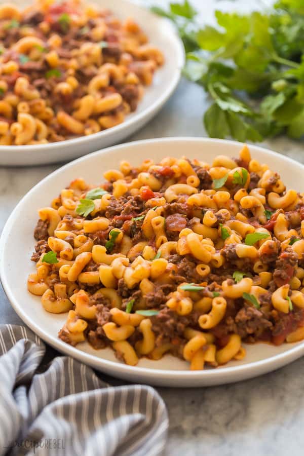 instant pot goulash plated