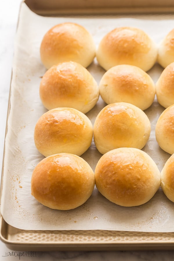 moms homemade buns on baking sheet