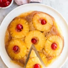 pineapple upside down cake slice