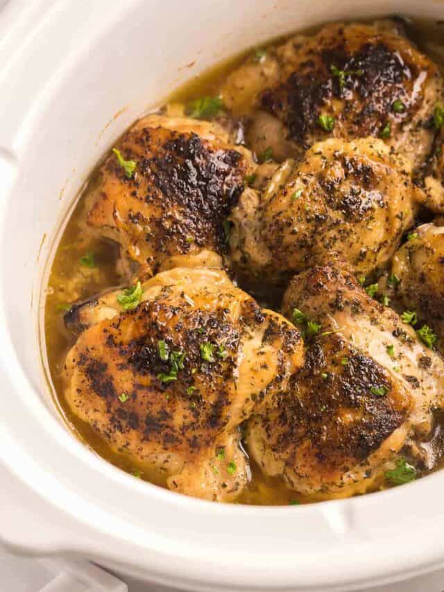 Slow Cooker Chicken Thighs - The Recipe Rebel