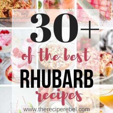 30 rhubarb recipes collage with title