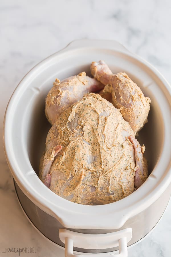 crockpot whole chicken uncooked with garlic butter