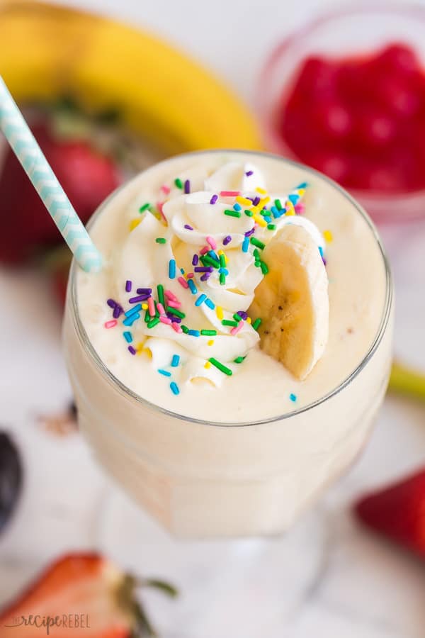 banana milkshake up close