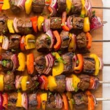 steak kabobs on skewers