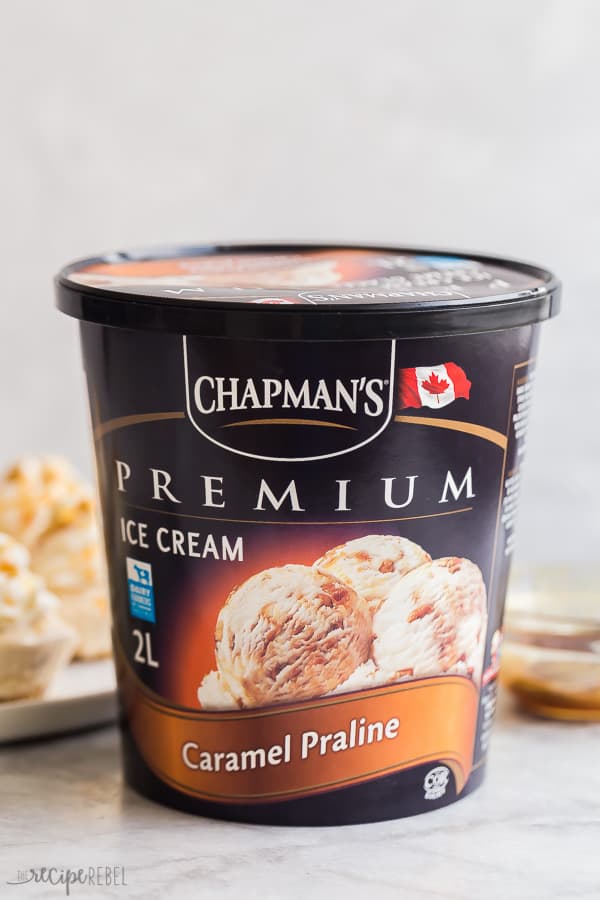 caramel praline ice cream tub chapman's