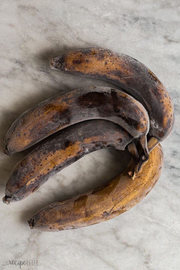 how to freeze bananas whole in the peel black bananas on grey marble