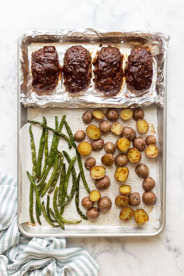 Sheet Pan Mini Meatloaf and Roasted Potatoes - The Recipe Rebel