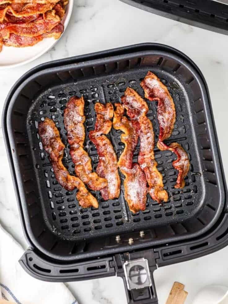 bacon in air fryer basket