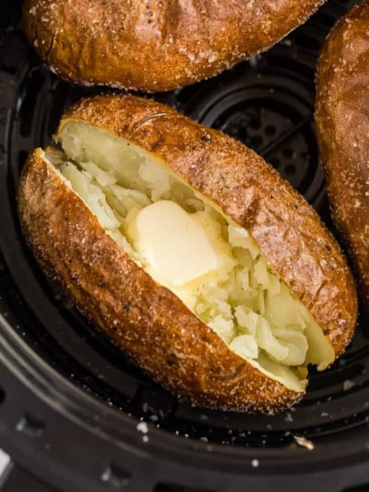 Air Fryer Baked Potato with butter