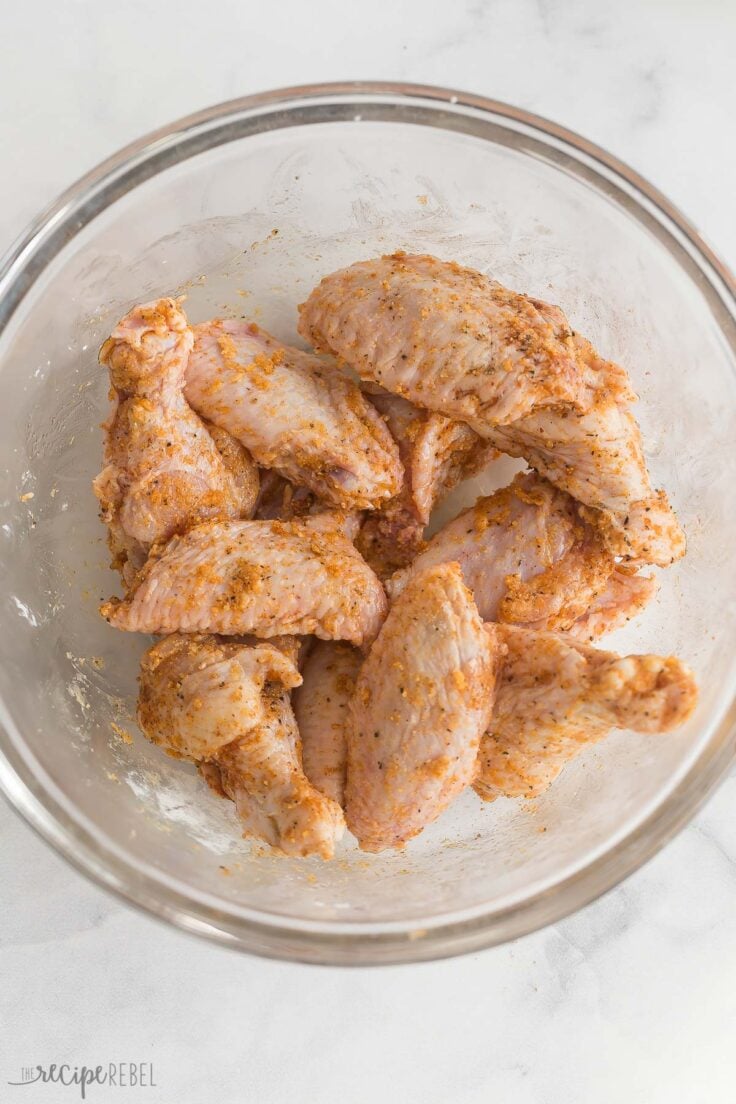 chicken wings seasoned and ready to cook in the air fryer