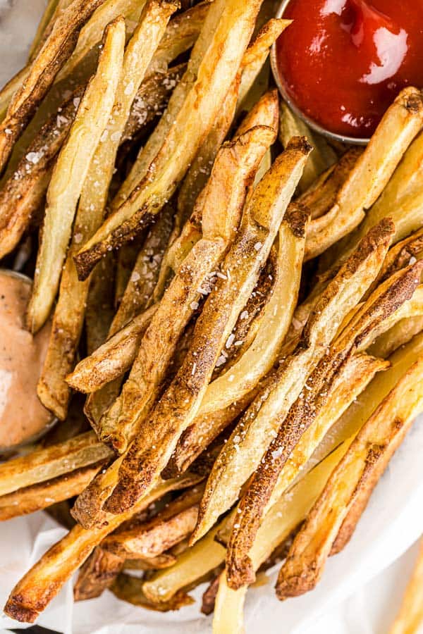 close up image of air fryer french fries