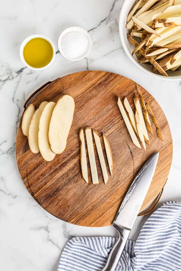 how to slice potatoes for french fries