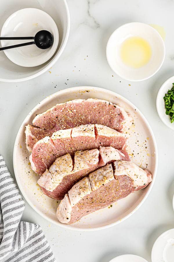 boneless pork chops with seasoning