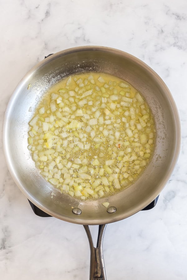 onions being sauteed in butter