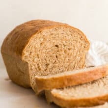 whole wheat bread with two slices cut