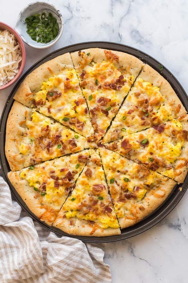 Sunny-Side-Up Eggs Pizza - Healthy Brunch Pizza Recipe