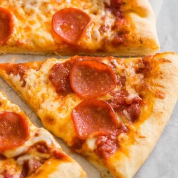 Easy Pizza Dough on parchment paper.