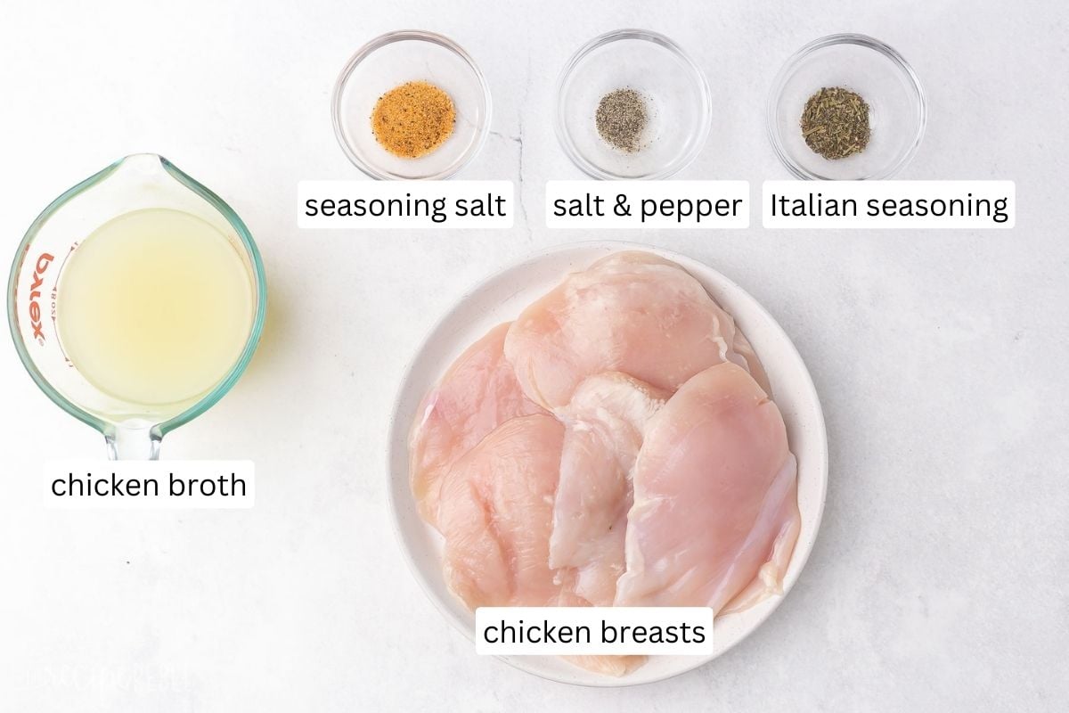 ingredients needed for instant pot shredded chicken.