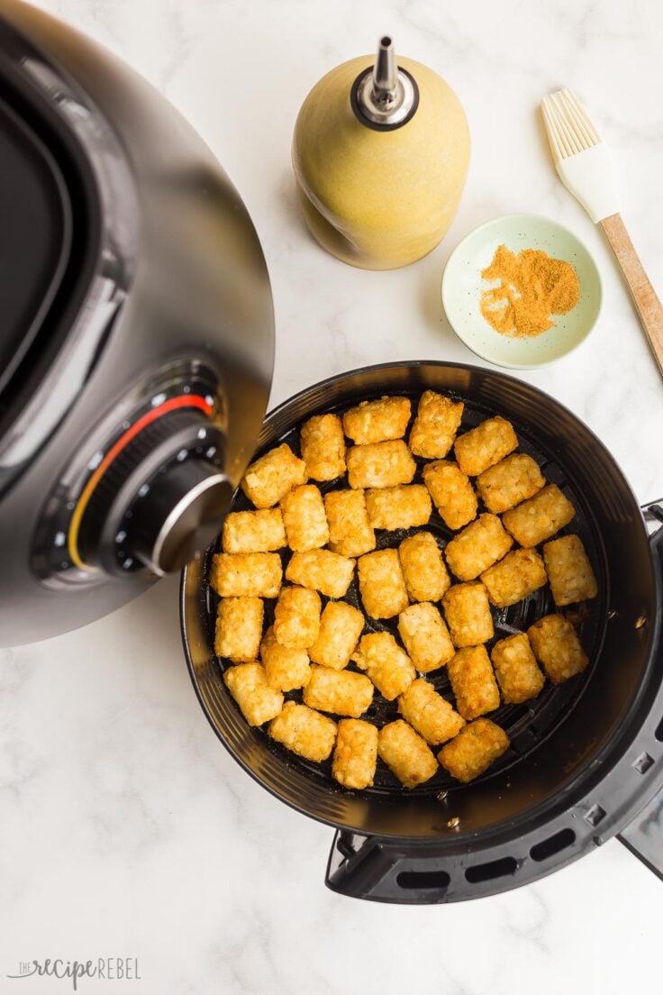 tater tots in air fryer basket cooked