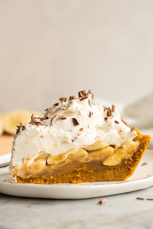 slice of banoffee pie on plate