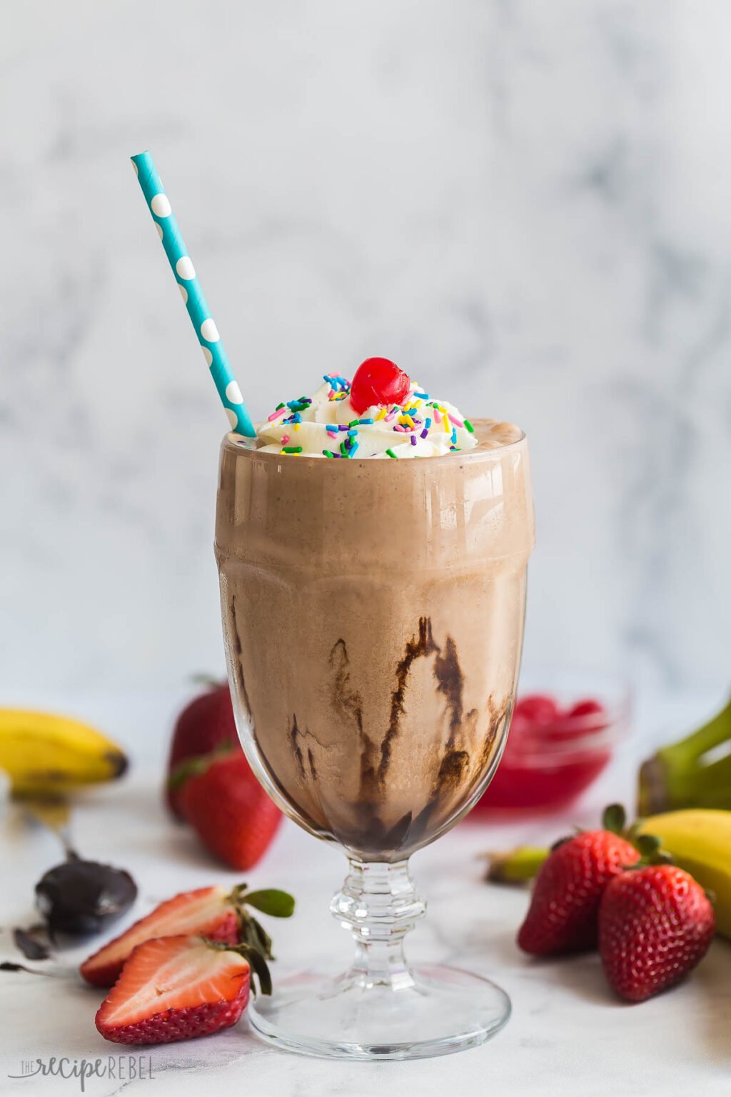Chocolate Milkshake (3 ingredients ) The Recipe Rebel