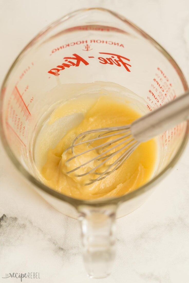 butter and flour whisked together in measuring cup