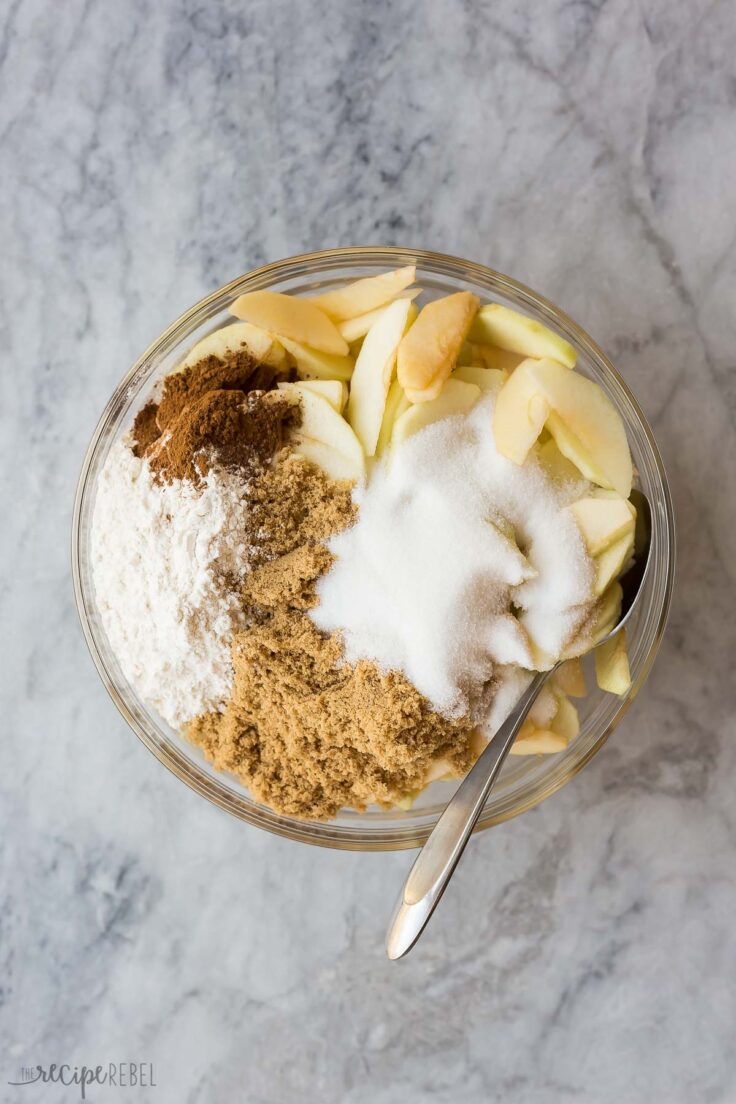 apples sugar and spices in a bowl