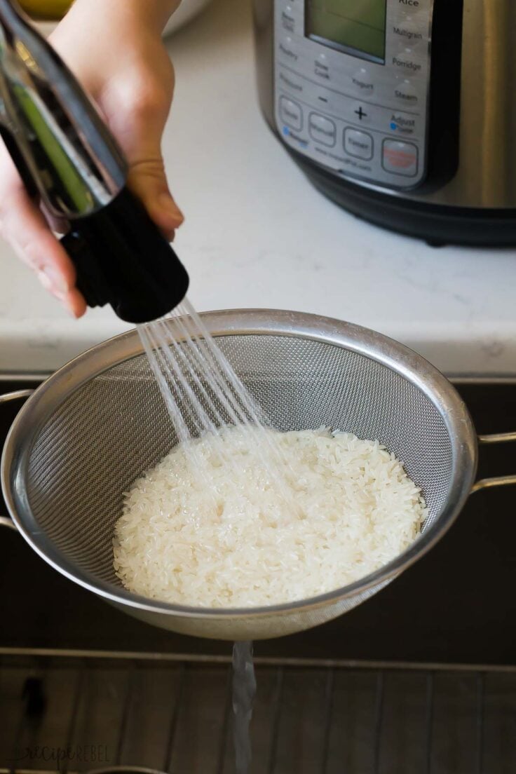 rinsing rice before adding to the instant pot