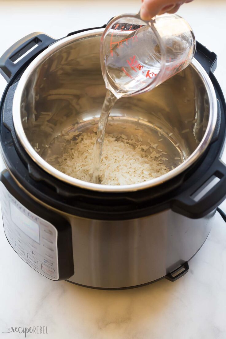 adding water to rice in the instant pot