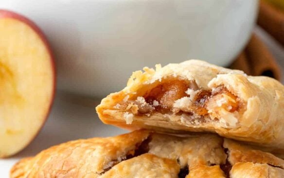 air fryer apple hand pies up close