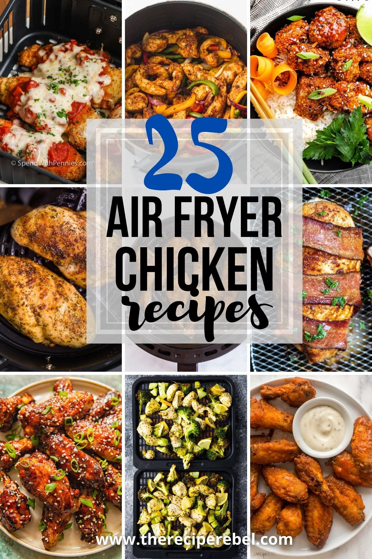 Title image for 25 Air Fryer Chicken Recipes