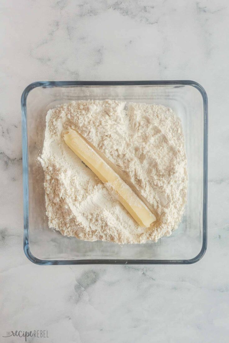coating cheese string in flour