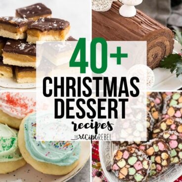 square collage image for christmas desserts with four images and title