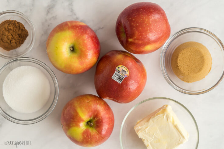 This Fried Apples recipe is my version of classic southern fried apples! This recipe takes 15 minutes to make, requires just 5 ingredients, and results in tender apples smothered in a sweet brown sugar glaze. #apples #recipe #recipes | dessert recipe | breakfast recipe | cinnamon apples | cooked apples | brunch | cosmic crisp ingredients needed to make fried apples