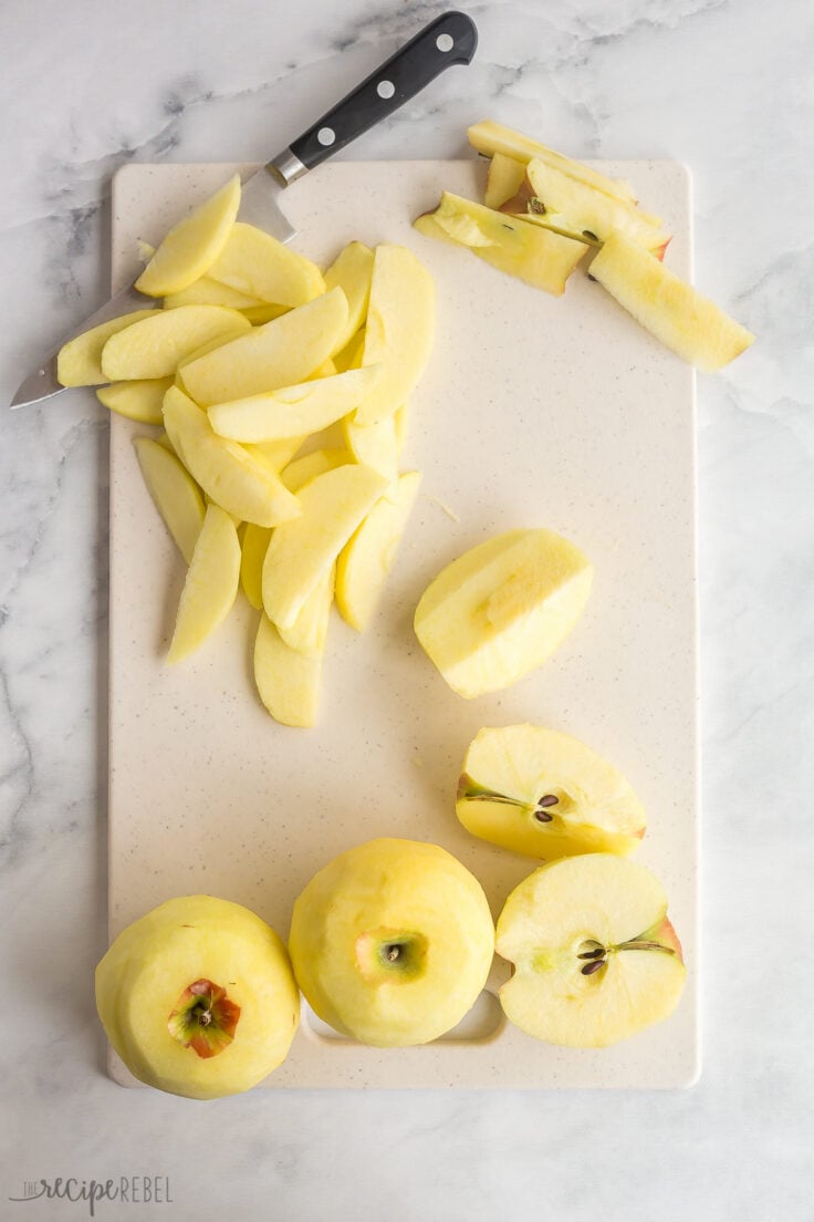 how to slice apples for fried apples