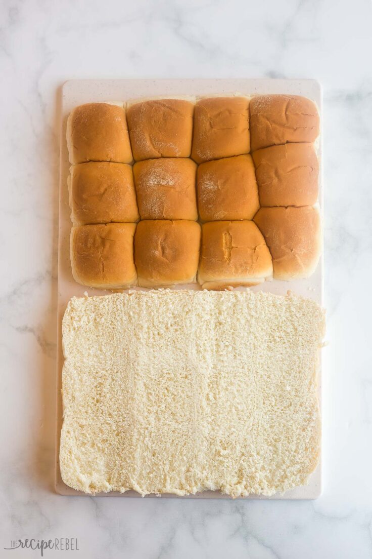 dinner rolls cut in half to make sliders