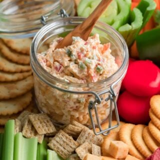 A jar of jalapeno pimento cheese