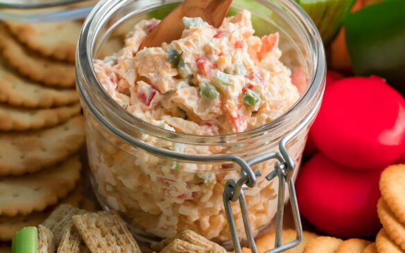 A jar of jalapeno pimento cheese