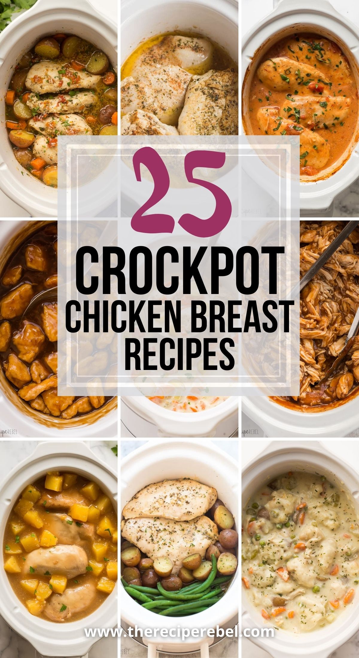 Title image for 25 Easy Crock Pot Chicken Breast Recipes