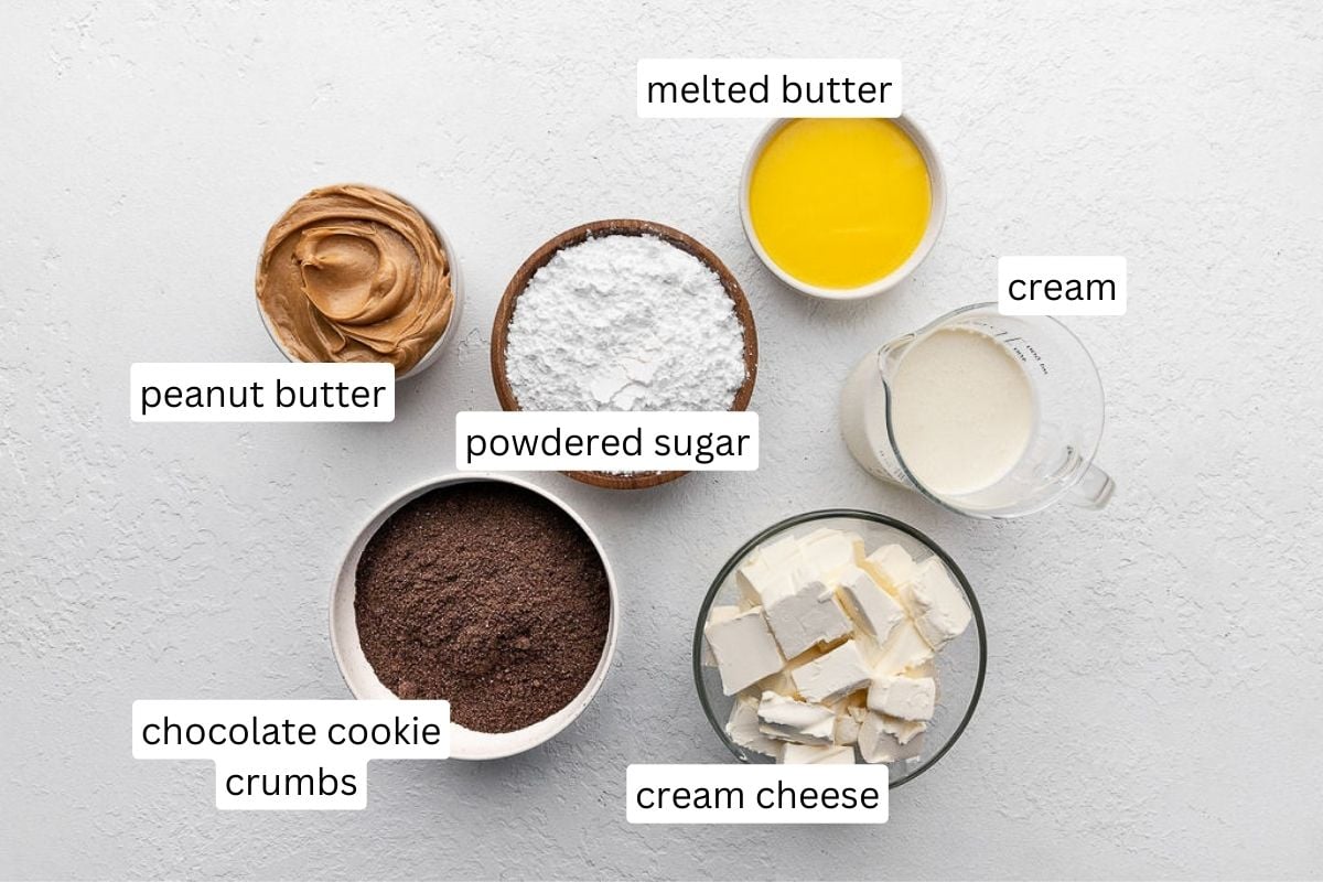 ingredients needed for no bake peanut butter pie.