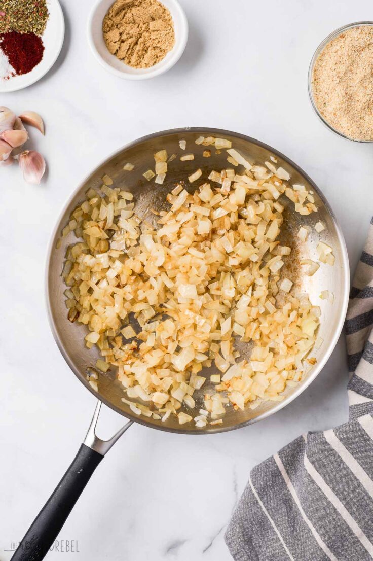 cooked onions in skillet