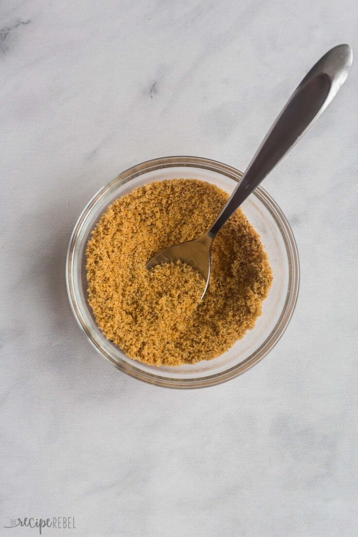 seasoning blend for chicken thighs in small glass bowl