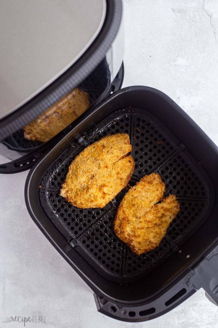 crispy air fryer tilapia coming out of air fryer